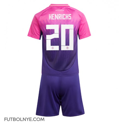 Camiseta Alemania Benjamin Henrichs #20 Visitante Equipación para niños Eurocopa 2024 manga corta (+ pantalones cortos)